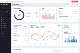 可视化后台数据仪表盘网站源码 html5模板