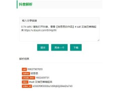 2023最新抖音解析无水印视频下载html源码