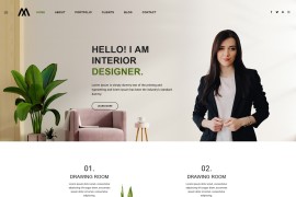 室内设计师个人作品简历网站源码 html5模板