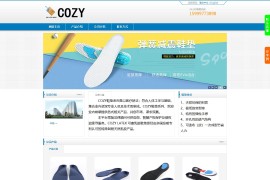 织梦企业源码 深蓝色简约中英文海棉产品鞋垫网站模版